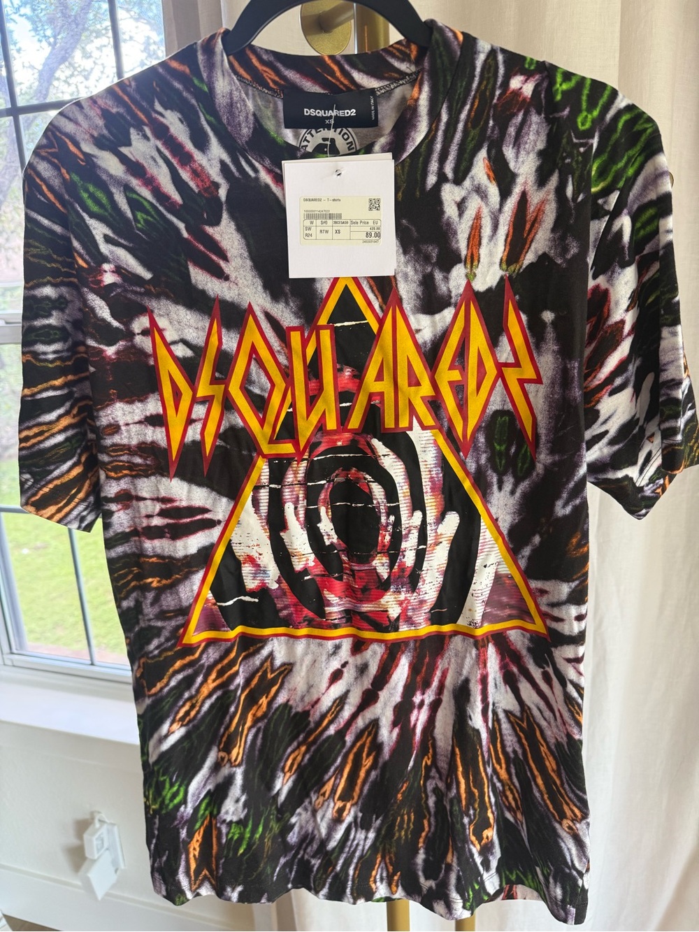 NWT Dsquared2 Def Leppard Graphic T-Shirt XS Made In Italy